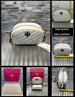 2019 NWT - Tory Burch Kira Chevron Small Camera Bag New Ivory  104 OS 60277 0619
