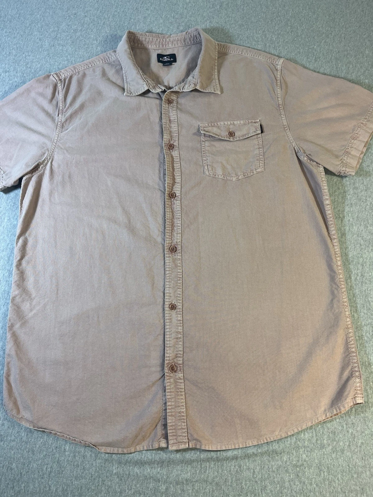 O’Neill LM Creek Twill Shirt Light Brown Mens XXL Button Up 100% Cotton Casual