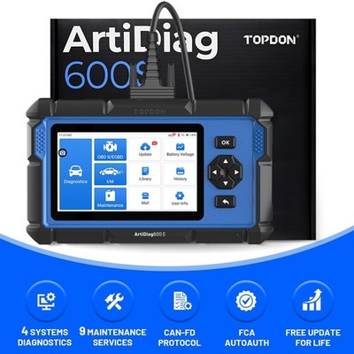  2026 TOPDON AD600S OBD2 Scanner Engine ABS SRS SAS AT TPMS EPB Diagnostic Tool