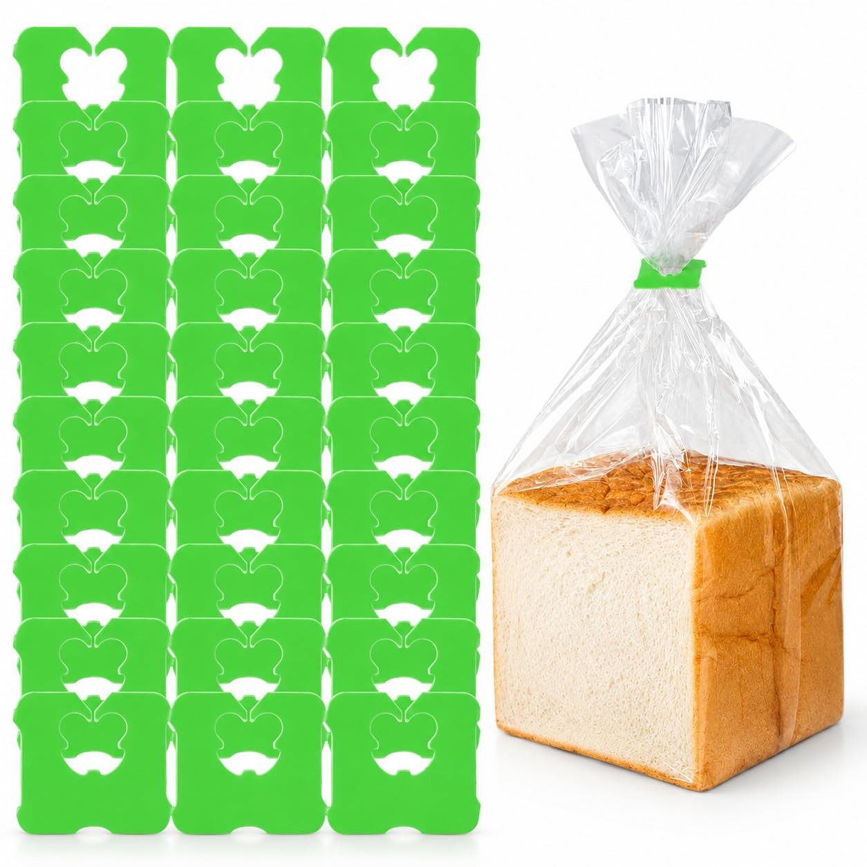 100 Pieces Reusable Green Plastic Bread Clips Keep Your Food Fresh,