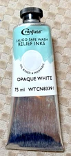 Cranfield Caligo Safe Wash Relief Ink - Opaque White, 75 ml