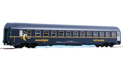 ACME 90070 Schlafwagen Rail In-Club Lackierung  Moonlight  Blau, Gelber Streifen