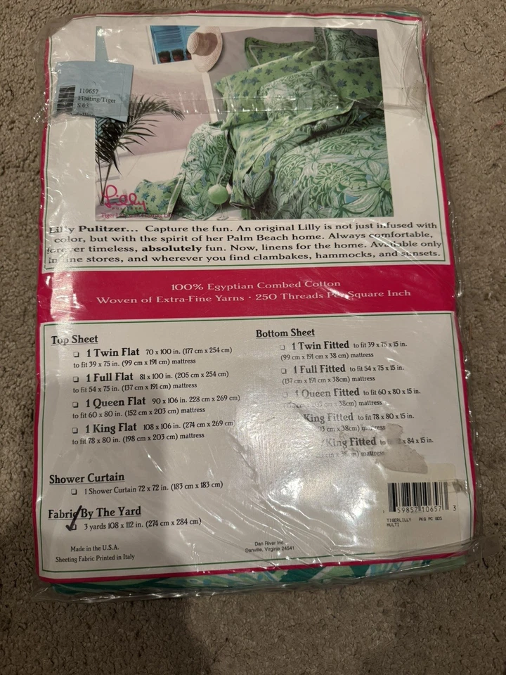 Vintage Lilly Pulitzer Fabric 3 yds 108 X 112 in. TIGERLILLY - Image 3 of 4