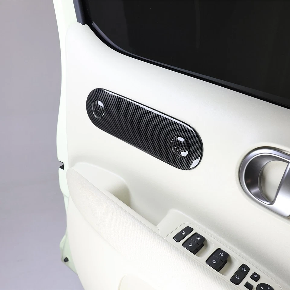 Carbon Fiber Interior Door Handle Dish Frame Cover Trim Protector For Hyundai Inster - Image 3 of 4