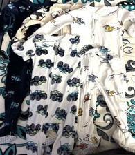 9-12 month Boys Lot of 4 Velour Footed Sleepers/PJs   Baby 13a