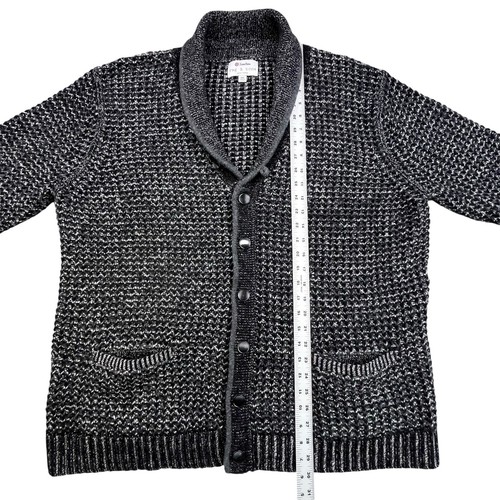 Rag & Bone Neiman Marcus Cardigan Sweater Size XXL Black Gray Wool Blend - Picture 11 of 12