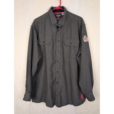 Bulwark FR grey button up shirt size XXL Long Sleeve Workwear Fire Resistant