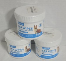NEW LOT 3 TZQPOKUT EAR WIPES HYPOALLERGENIC NON IRRITATING DOGS CAT 50 ct ea