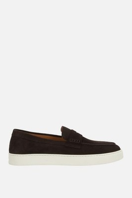 DOUCAL'S Dark Brown Suede Loafers New & Authentic