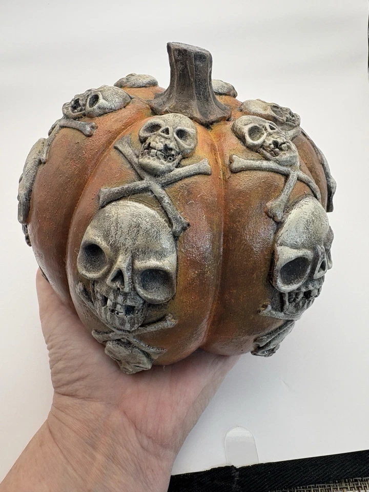 “骨头”可怕的南瓜混凝土水泥花园雕像 * * 免运费 * * — 第 2/2 张图片