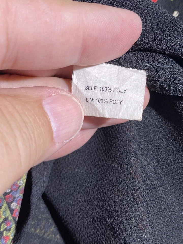 Voom By Joy Han Dress Size Small Paisley Art to Wear Bell Sleeves Vintage Go-Go - Image 4 of 4