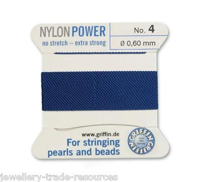 DUNKELBLAUER NYLON POWER SEIDENFADEN 0,60 mm SCHNURPERLEN & PERLEN GRIFFIN 4