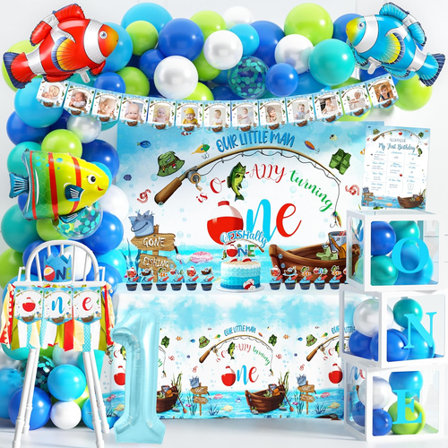 Ofishally One First Birthday Decorations Gone Fishing 1St Birthday Party Supplie