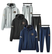 Men's TIGER Print Tracksuit Set Zipped Pockets Scuba Designer Sweatshirt Joggers