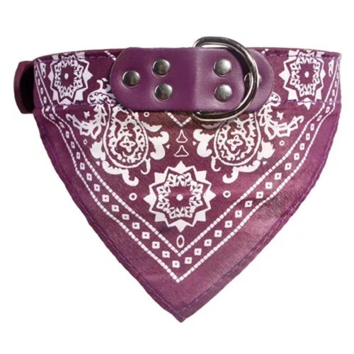 Adjustable Dog Leather Collars With Bandana Small Dogs Puppy Collar Neckerchief - Picture 15 of 15