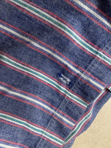 Vintage Eddie Bauer Mens Indian Chambray 80s 90s Button Short Sleeve Shirt XL - Picture 8 of 8
