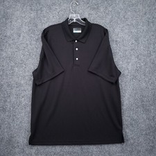 PGA Tour Airflux Polo Shirt Mens L Large Black Short Sleeve Golf Performance