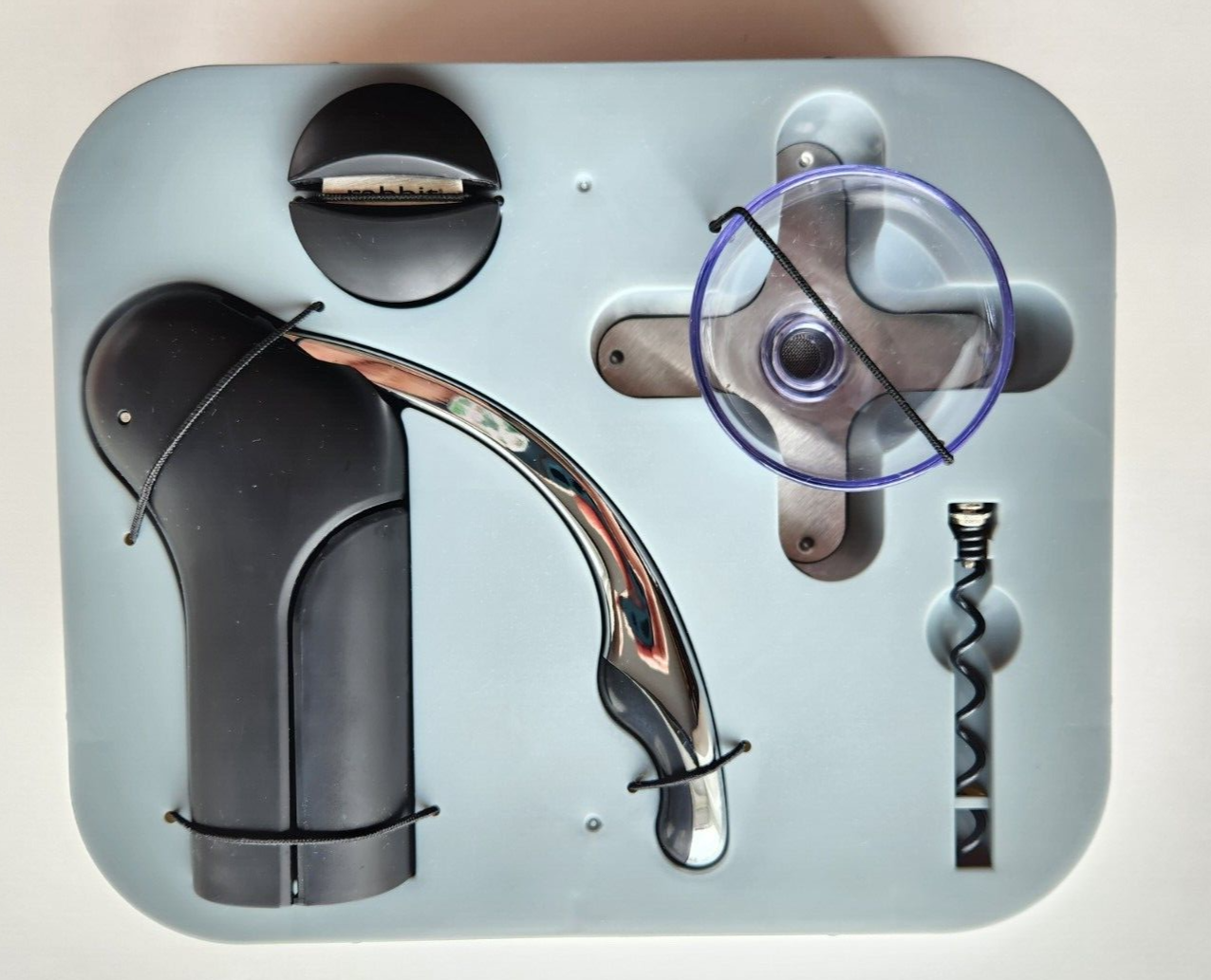 Vertical Rabbit Corkscrew Kit w/Aerator, Foil Cutter, Extra Spiral Open Box eBay