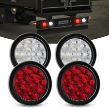Kit de 4 Luces Traseras Led Redondas 4 Pulgadas Para Remolque Color Rojo Nueva