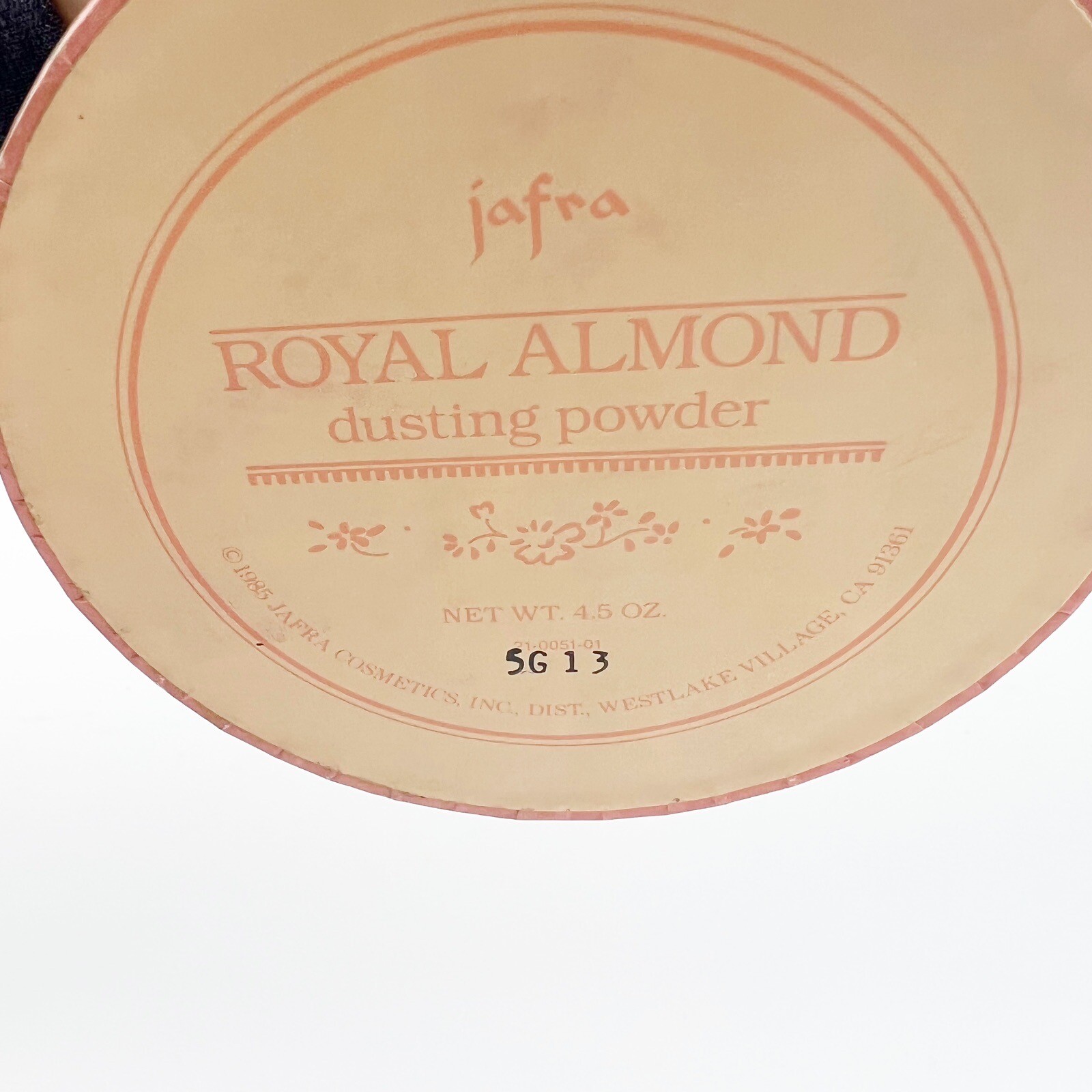 Vintage Coty Jafra Royal Almond Dusting Powder Puff Box 4.5 oz Rare