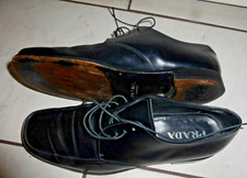 PRADA BLACK LEATHER LACE UP OXFORD SHOES MEN SIZE9 D ELEGANT DRESS SQUARE TOE
