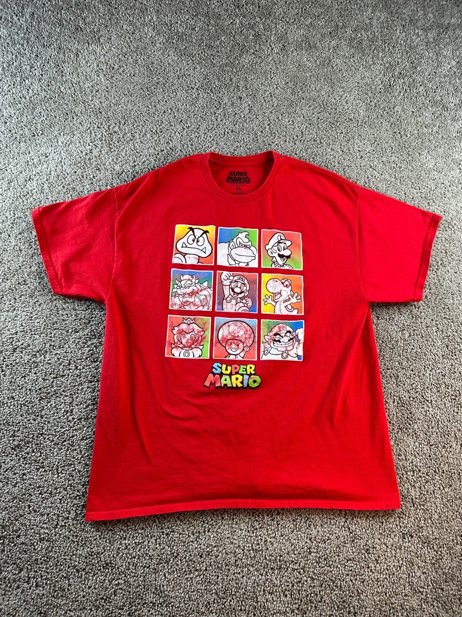 XLARGE x SUPER MARIO S/S TEE OG BOX「MARIO」/ M Super Mario Shirt Mens XL Red Luigi Yoshi Peach Road Donkey Kong