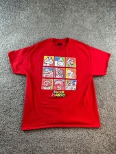 Super Mario Shirt Mens XL Red Luigi Yoshi Peach Road Donkey Kong Bowser Cast