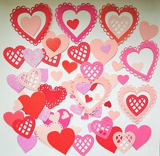 Valentines Hearts Paper Punch Die Cut Set of 50 Scrapbook Embellishment