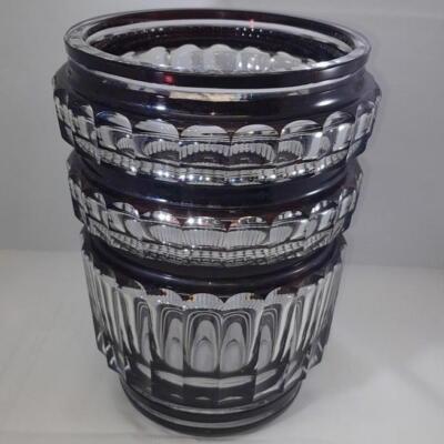 1950s ''Val Saint Lambert'' Glass Vase, Art Deco, Belgium by Joseph Simon