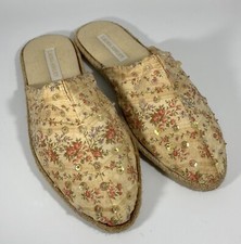 Laura Ashley Women's Slippers Shoes Size 6 Floral Sequined