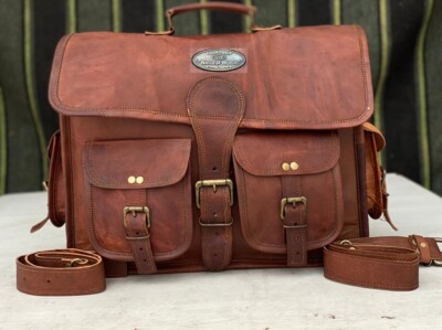 Borsa messenger vintage in tela cerata, borsa messenger in pelle per
