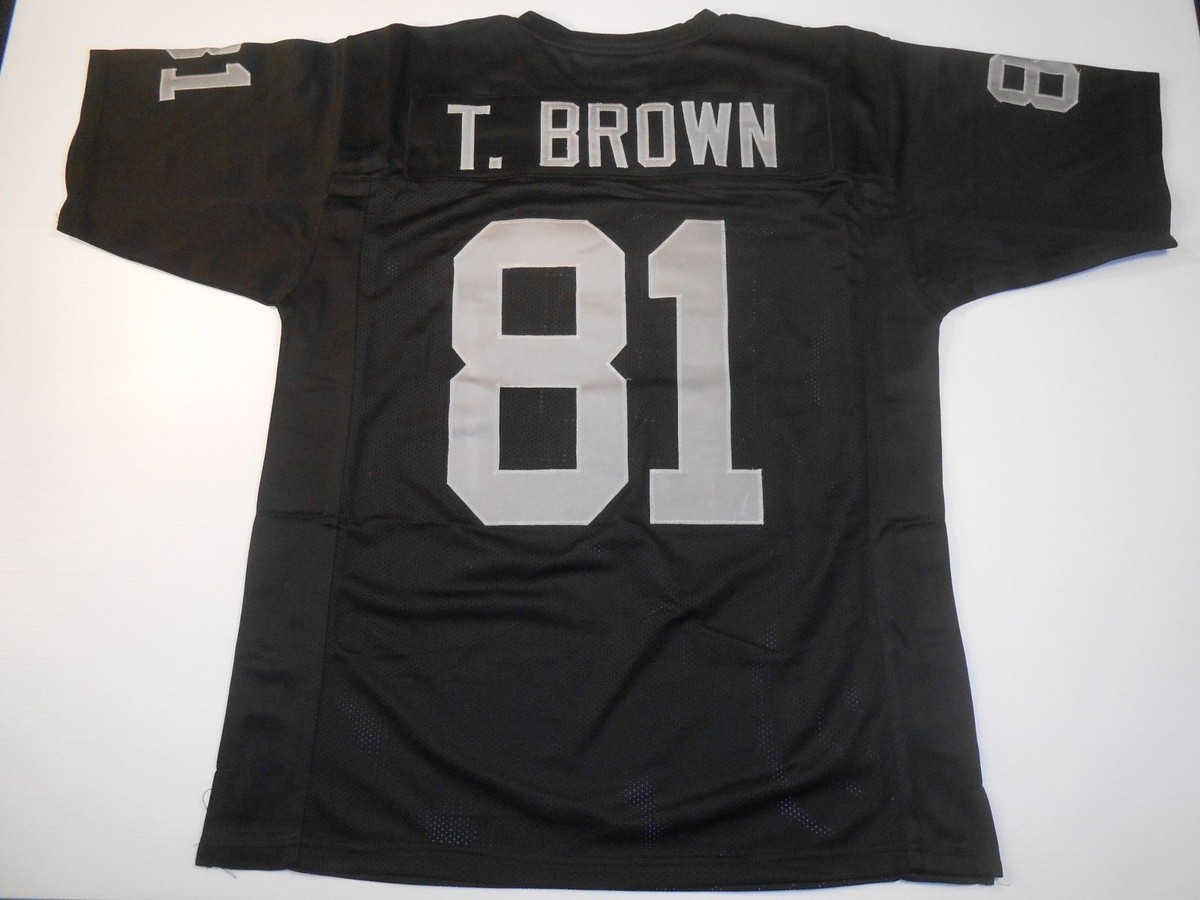 UNSIGNED CUSTOM Sewn Stitched Tim Brown Black Jersey - M, L, XL
