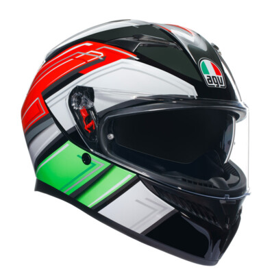 Motorradhelm Integral AGV K3 E22.06 Multi Wing Italy Black Green White Red