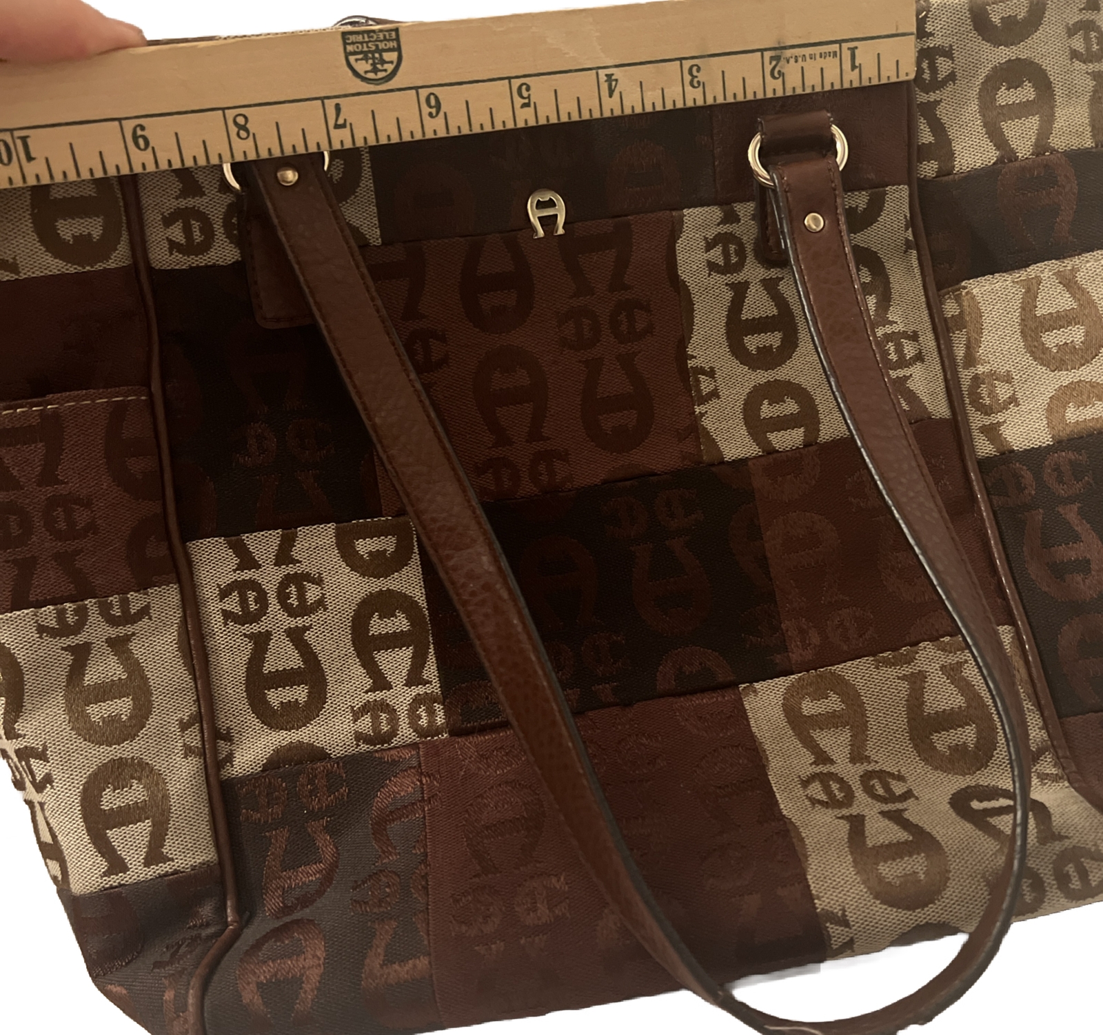 vintage Etienne Aigner EA patchwork monogram hand… - image 5