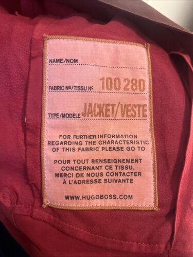 HUGO BOSS JENA RED MENS SOFT Suede Leather GOATSKIN JACKET SHIRT Missing Button - Picture 4 of 11