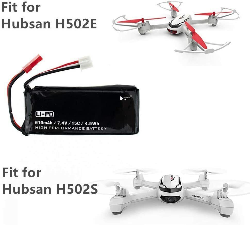 ドローン HUBSAN H502E(GPS搭載+予備バッテリー) ドローン用バッテリーと充電器,オリジナル,7.4v,610mah,x4 h502s