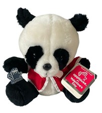 Vtg 1984 Applause Ming Panda Bear 10  Plush Valentines Day Toy w Red Coat  Tag
