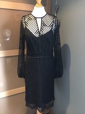 Phase Eight Black Lace Dress Size 14 Elegant Cut Out Any Occasion