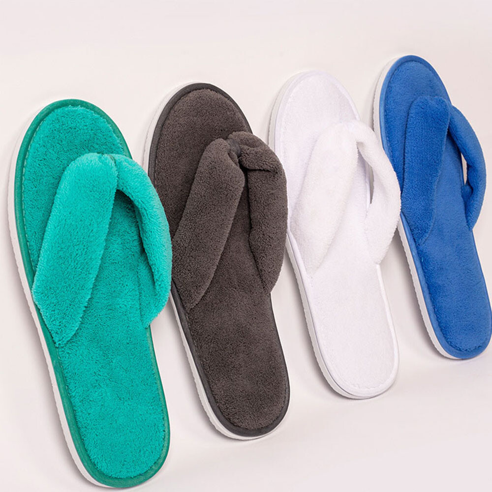 Flip-Flops 1 Pairs Disposable Shoes SPA Guest Slides Hotel Slippers Soft Home ❤-image