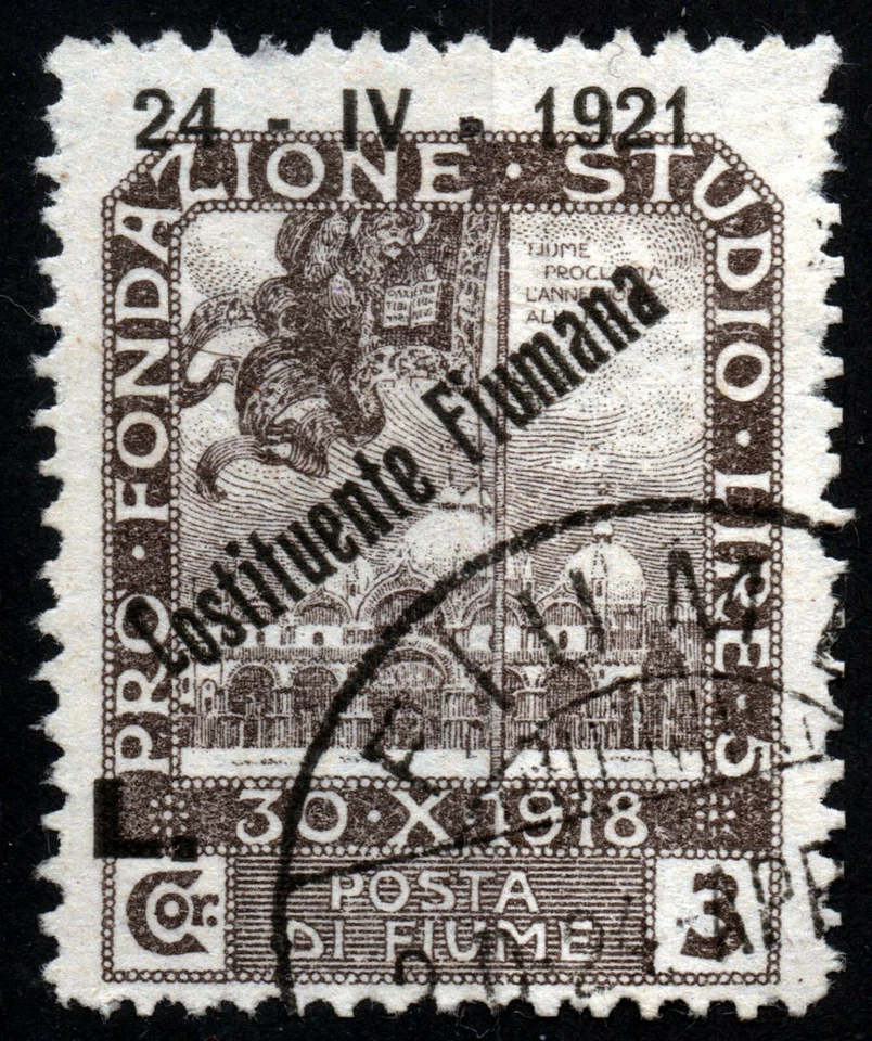 ✔️ FIUME 1921. 3L./3C. SASSONE 173fa+nba SIN PRECIO EN CATÁLOGO - ¡MUY RARO! Foto 3 de 4