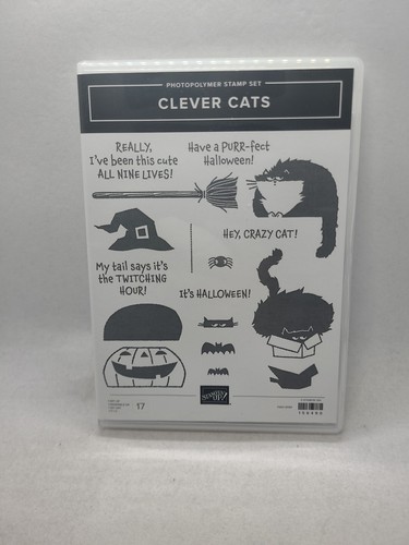 CLEVER CATS Stamp Set Stampin Up Kitty Halloween Crazy Cat Broom Nine Lives - Picture 16 of 23