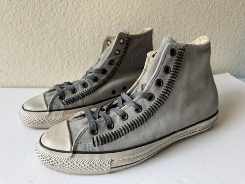 Converse x John Varvatos Gray Leather Stitch High Top Men 151288C (US 10)