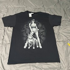 Fruit Of The Loom Tshirt Shirt Dog Tatted Woman Sugar Skull Make Up New Large