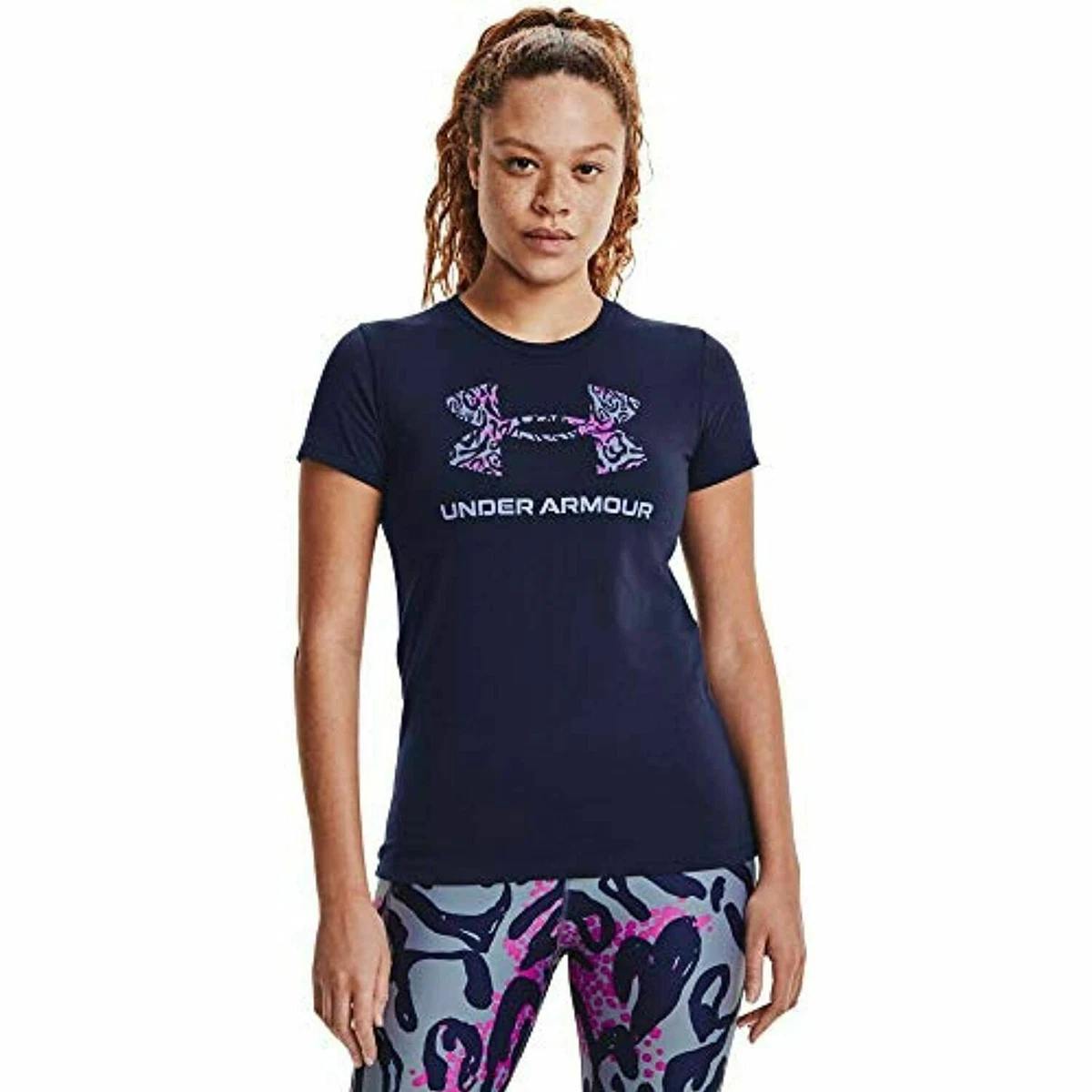 Under Armour Women's Graphic Short-Sleeve T-Shirt Midnight Navy Size XS NEW