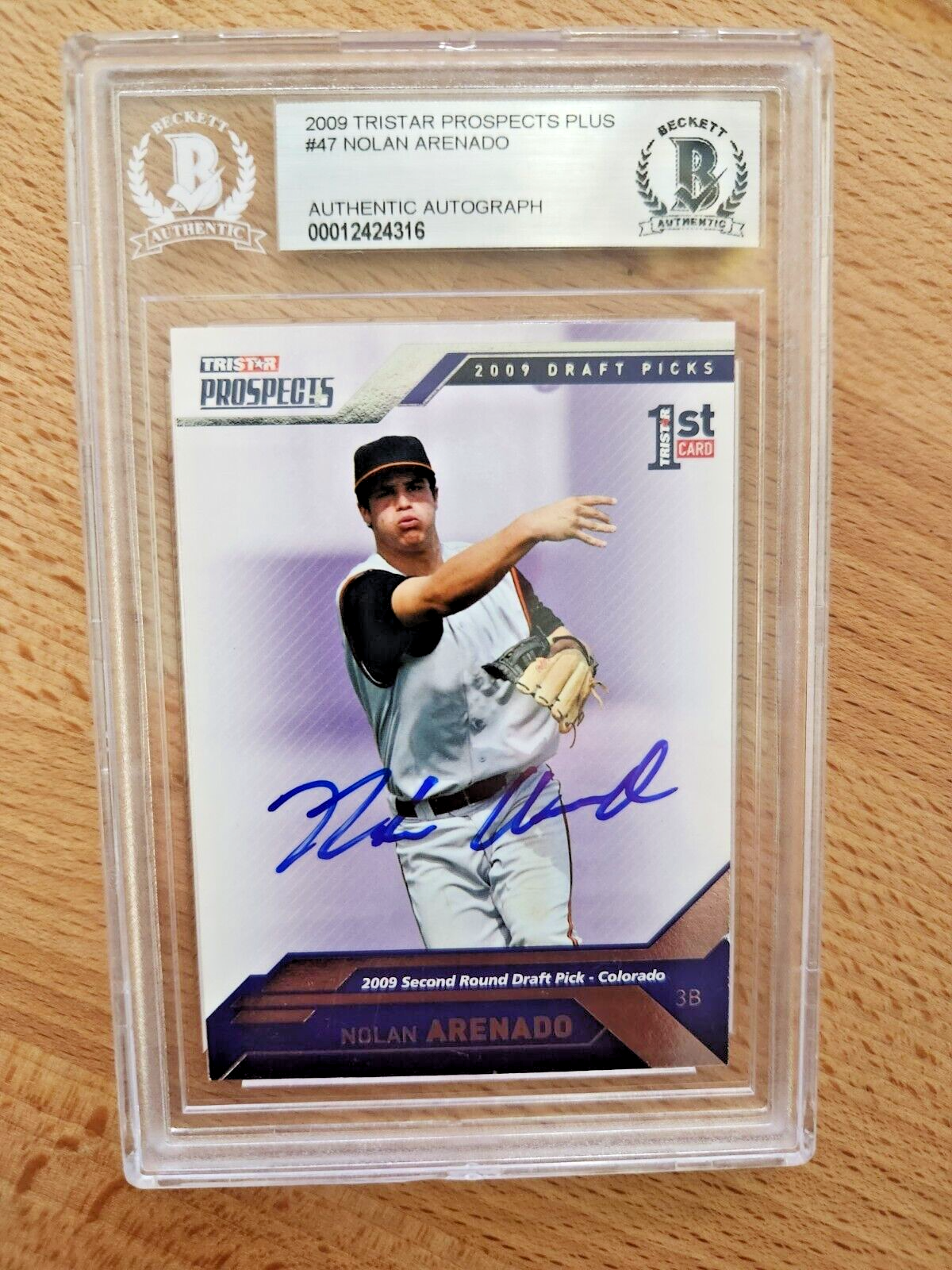 Nolan Arenado Autographed Signed 2009 Tristar Prospects Plus Beckett Certified 