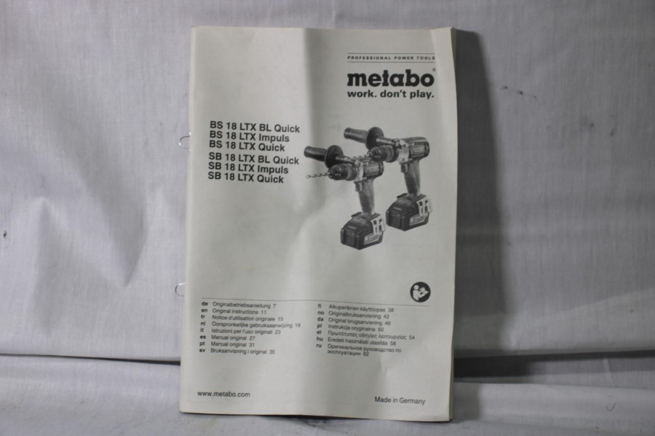 Metabo SB 18 LTX BL 18V 1/2" Hammer Drill Brushless Cordless (Bare Tool)   NEW!
