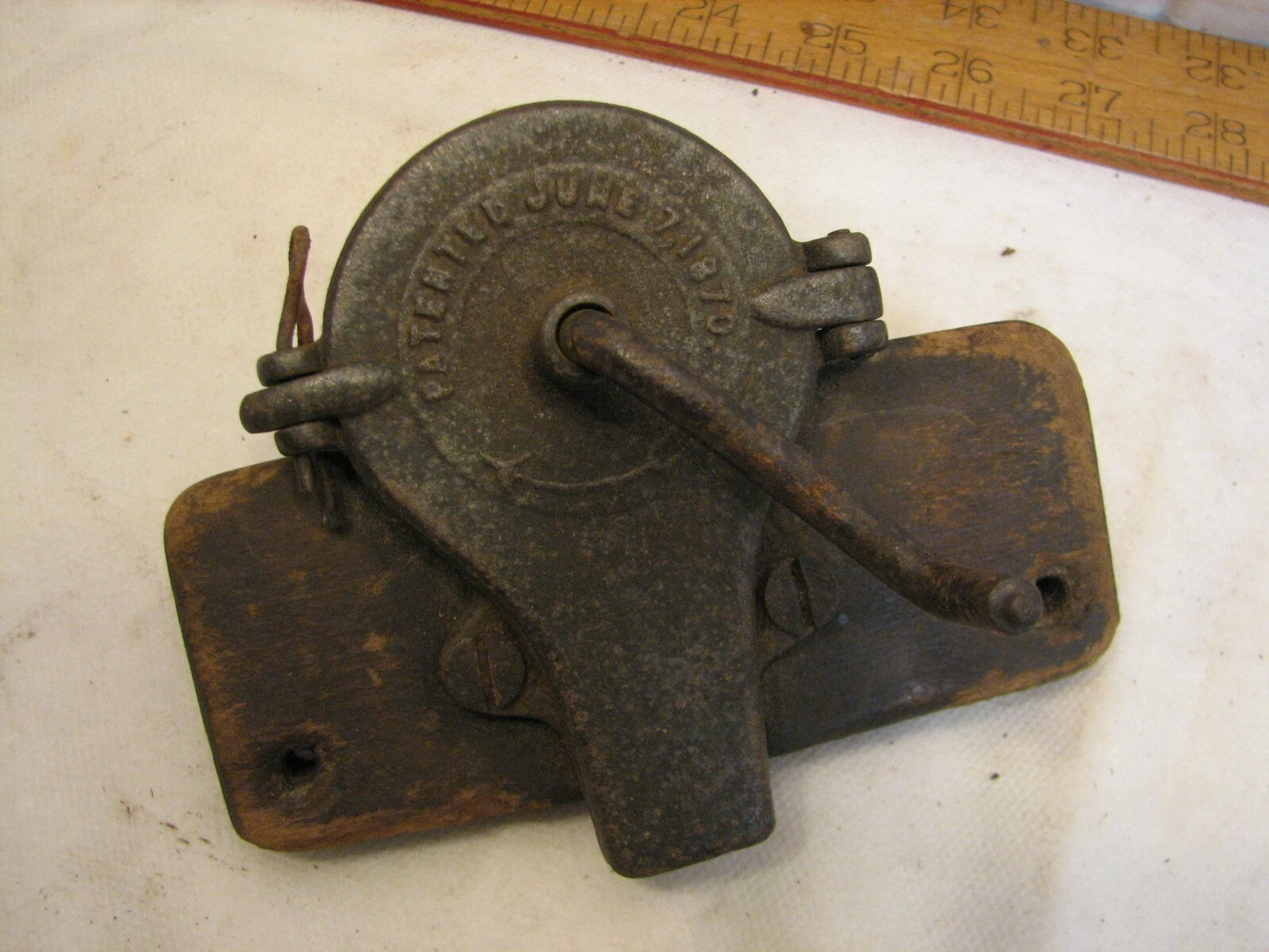 Rare 1870 Patent Antique Hand Crank Nutmeg Grinder Grater Kitchen Spice Tool