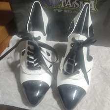 XX 0949 Pumps By Funtasma Black and White Shoe W/ Laces