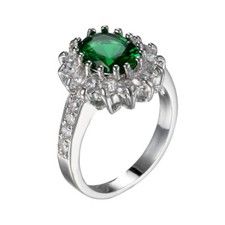 Green Blue Purple AAA Cz Flower Bands Women's 925 Silver Engagement Ring Sz 6-10