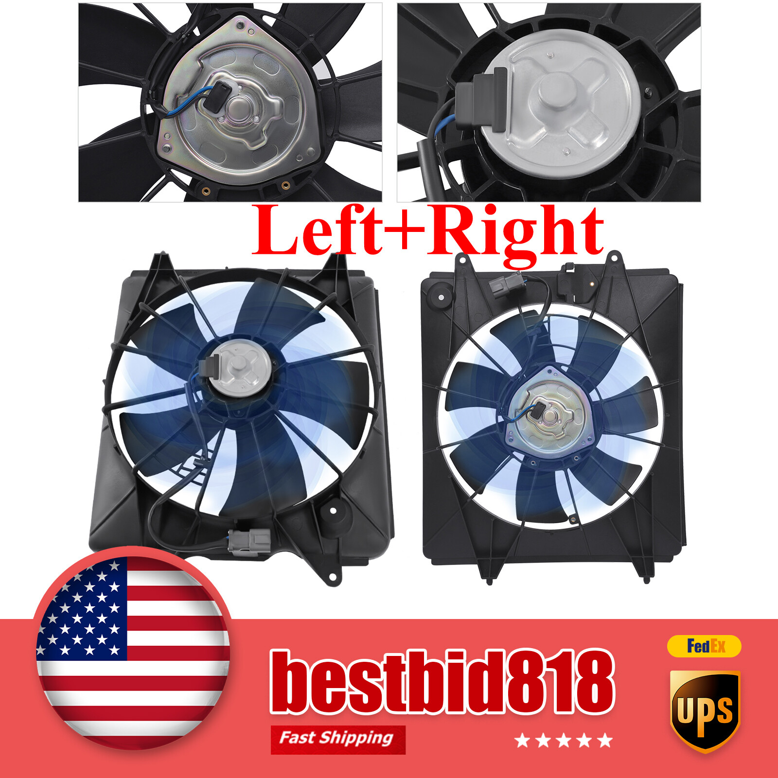 2007-2009 Honda CR-V A/C Condenser Cooling Fan Radiator Left and Right Side  